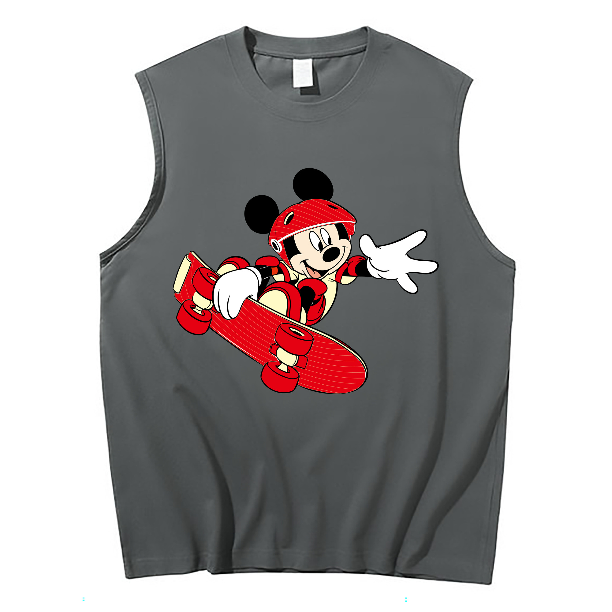 ミッキーマウス Mickey Mouse コットン100％タンクトップ（フロントプリント）